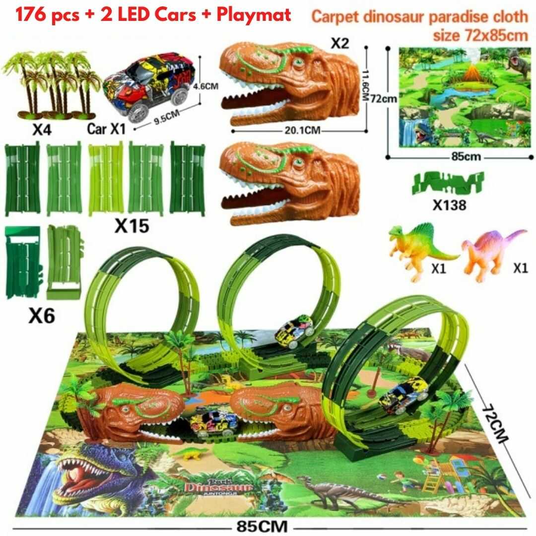 BrightRise Dinosaur Track Set™ (Loops & Volcano Special Edition)