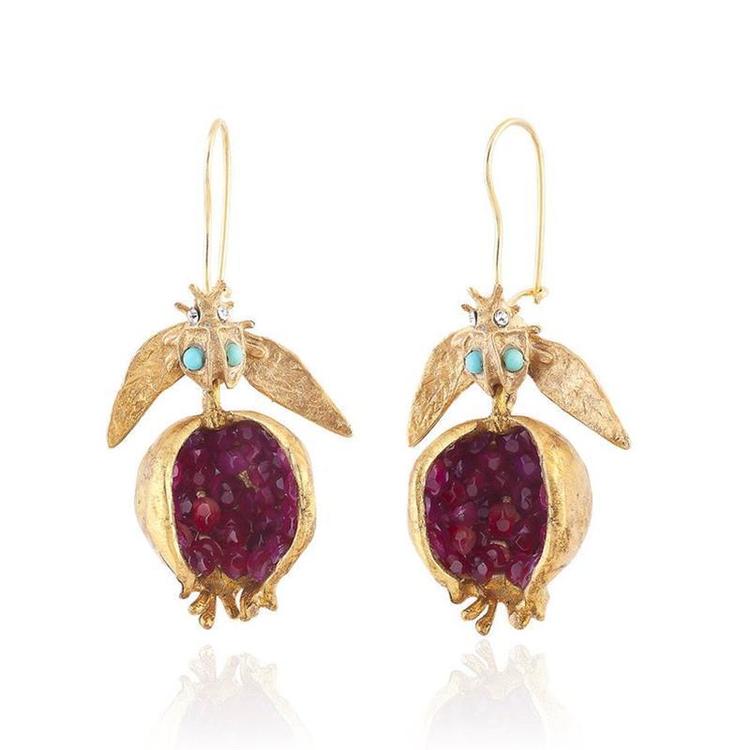 Golden Pomegranate Earrings