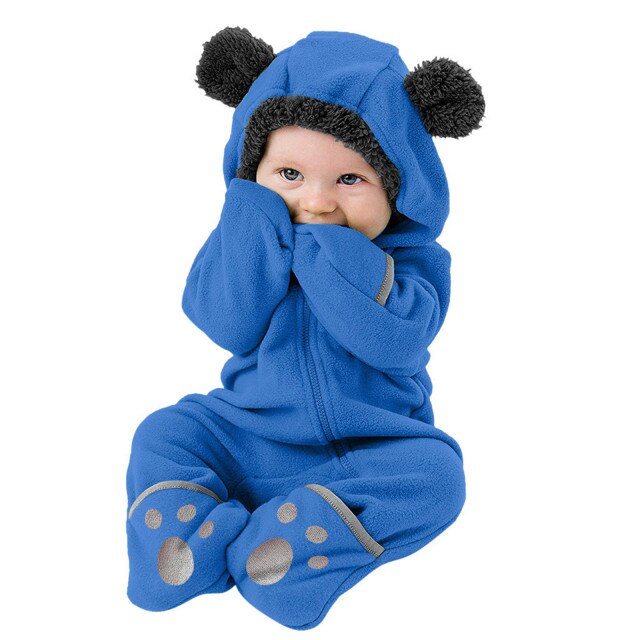 CuddleBear™ Fleece Baby Bunting Bodysuit